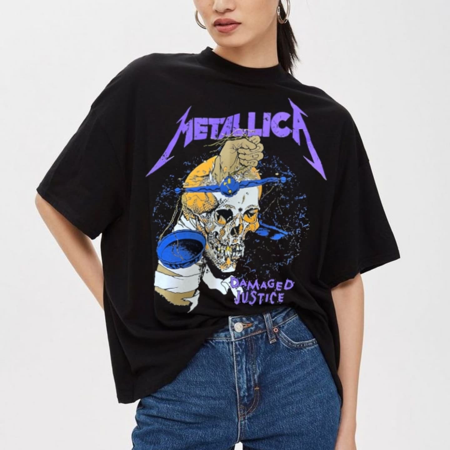 FREAK "METALLICA DAMAGED JUSTICE" VINTAGE OVERSIZE T-SHIRT